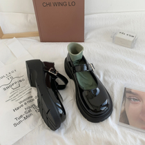 2022 Summer new light mouth lined with lacquered leather small leather shoes Japanese women jk thick bottom thick heel Lolita Mary Jane