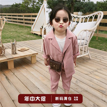 Girls small suit suit ultra ocean qi jacket autumn 2022 spring paragraph Han version online red fashion children female summer baby