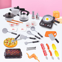  Childrens kitchen cooking toy set induction cooker barbecue simulation pressure cooker small boys and girls live home 3-6 years old 4