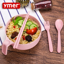 Korean wheat instant noodle bowl Fork spoon chopsticks tableware set Da Gong bowl Large student bowl Instant noodle bowl Soup bowl