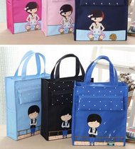 Art tool bag for primary school students Painting bag Multi-function painting Childrens art bag portable special canvas cute card