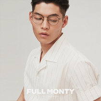 FULL MONTY summer off white striped Cuban collar shirt men casual slim slim short sleeve cotton shirt