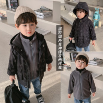 Childrens submachine clothes shaking grain suede jacket Two sets of boys warm winter clothing Lake State weaters IB032