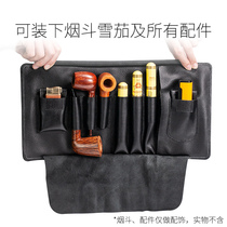 Hand-made head layer cowhide pipe bag large capacity portable soft leather storage bag four-position travel pipe accessories