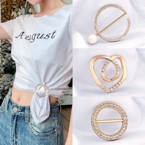 Knot buckle buckle corner buckle Joker waist button top female hem fixed T-shirt knotted artifact round buckle