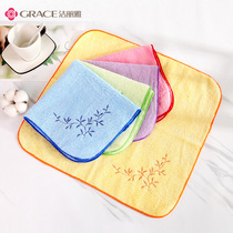 Jie Liya square towel recycled fiber embroidered beauty towel Adult childrens small square towel summer refreshing beauty face towel