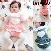 ins explosive models with autumn and winter female baby baby hand-knitted trousers one-piece bag fart summer childrens clothing