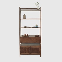 Founder Bookcase New Chinese Bookcase Simple Oak Bozhi Shelter Solid Wood Display Cabinet Tea Cabinet Leisure