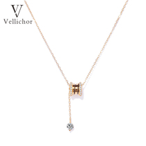 2021 New 925 silver light luxury small waist necklace female niche choker simple temperament niche pendant tide