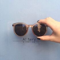 Ultra-light matte large frame tea brown round face sunglasses Fan Zhiqiao with sunglasses womens 2020 new retro glasses