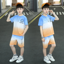 CUHK child summer clothing sports suit 2021 11 11 twelve 13 13 year-old boy cool-handsome summer clothes short sleeves