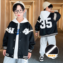 Boys coat 2021 new autumn children Korean version of China big boy jacket coat foreign spring autumn baseball suit tide