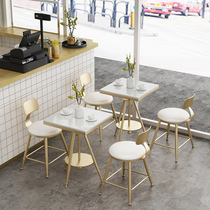 Nordic simple modern milk tea shop table and chair coffee shop net red table and chair combination Western restaurant dessert shop casual dining