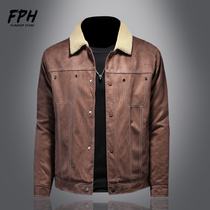 Winter gush thickened sheep lamb fur integrated flight leisure suede suede suede male short jacket jacket male