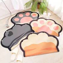 Light and luxurious bear palm door gasket suede toilet absorbent ground mat in door footbed anti-slip mat door girl carpet