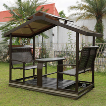 Outdoor rocking chair four people power rocking chair six people courtyard swing outdoor aluminum alloy hanging garden balcony leisure