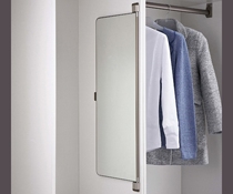 Cabinet door fitting mirror built-in track mobile cabinet stretching slide modern home wardrobe mirror interior simple
