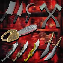 Halloween horror tricky props simulation blood sharp knife axe cos weapon Childrens toy sword Ghost skull pirate knife