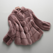 Imported Velvet Real Pure Mink Leather Big Coat Girl Young sea Ning fur Fashion Whole Mink Lady Fur Coats