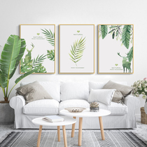 Nordic ins style decorative painting Modern simple living room sofa background wall hanging painting bedroom green plant bedside mural