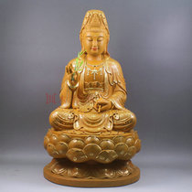 Cinnamomum carving Guanyin sitting lotus Guanyin Bodhisattva Guanyin Bodhisattva Guanyin net bottle Guanyin Nanhai Guanyin hand carved gold