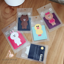 South Korea LINE FRIENDS Tide brand cute brown bear cartoon traffic bus small card clip ultra-thin access card set