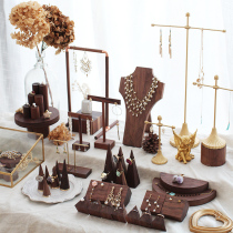 Jewelry Rack Black Walnuts Wood Necklace tray Earrings Earrings Shelf Display of Props Ornaments to contain Shelves