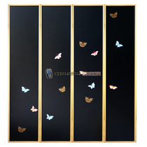 Yangzhou lacquerware factory direct selling neo-classical furniture plain painted four-fold screen porch partition butterfly fluttering customization