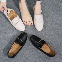 English style small leather shoes 2021 New Spring size single shoes 41 a 43 flat casual square head small size womens shoes 3233