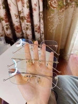 JENNIE the same frame-free glasses mens ins Net red literary Metal Female face frame Korean version of the tide can be equipped with close