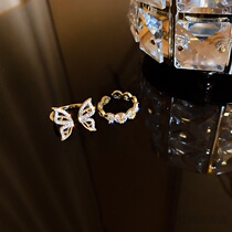 Sweet Super Xiansen series micro-inlaid zircon opening ring ins Wind design sense index finger ring bracelet bracelet couple