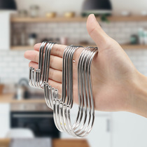 S-shaped adhesive hook stainless steel iron hook kitchen small hook S hook tip household fish Sun bacon hook meat hook sausage heavy