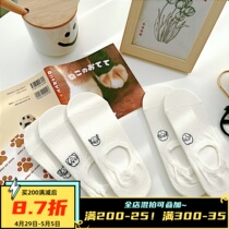 (Soft Glutinous good penetrating gas) Boat Sox women combed cotton non-slip without falling heel with invisible summer and thin mouth short socks