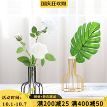 European-style ins living room table light luxury Vase ornaments simple office desktop geometry hydroponic flower arrangement decorations