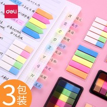 Daili Korea ins Net red fluorescent indication label Post-it notes Post-It students use notebook index sticker color book label color small bar Mark cute cartoon girl box