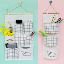 Fabric storage bag hanging bag wall hanging dormitory door rear storage artifact wall storage bag wall small hanging pocket