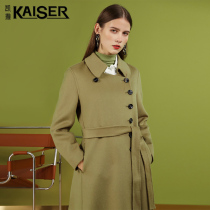 Kaiser Caesar double face cashmere Grand coat woman in the middle of 2021 new high-end pure wool Hooter Jacket