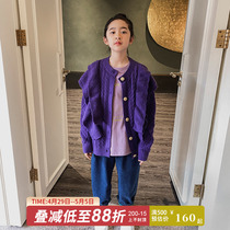 Noone princess girl sweaters 2022 new childrens spring autumn fashion foreign air knitted cardio-hoodie in the middle of the year