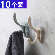 10 hook dormitory female wall hook non-hole adhesive hook Hook tile glass bathroom invisible no trace strong