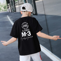 Boys short-sleeved T-shirt 2021 new Korean version of the foreign style top in the big childrens summer clothes childrens t-shirt boys childrens clothing trend