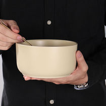 Nordic ins Matte Ceramic instant noodle bowl with lid Fresh bowl Lunch box Lunch box Microwave oven lunch box(900ml)