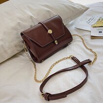Singapore womens bag 2021 new tide qualification fashion Korean version single shoulder genuine leather fine with texture chain inclined satchel bag
