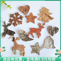 Christmas pine cones bark floral pendant ornaments Home creative forest department Christmas tree ins wall branch pendant