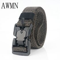 2021 new fashion nylon belt casual mens belt tactical plastic magnet function buckle exclusive patent