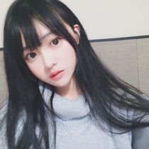 Wig puppet long straight hair long curly hair big wave long hair Korean air bangs black and waist wig set