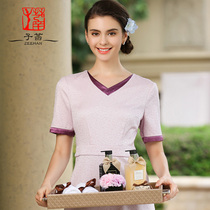 Beauty salon beautician work clothes female SPA health senior club technician uniform front desk foot bath set tooling 34