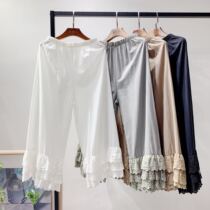 Department of Mori Art retro Inner Lap Pure Cotton Loose Slim loose waist multilayer lace lace 100 lap 90% pants to bottom