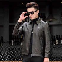 New fur coat mens goat - skin jacket mens locomotive jacket menu Han edition thin 2021 new autumn winter