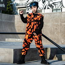 Street dance suit Boy handsome gas rack Drum Beat hip hop Hip Hop in Costume Performance Suit Pants Wang Gia Tong Tide