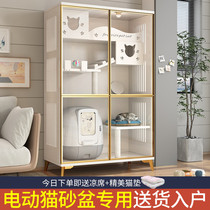 Solid wooden cage electric cat sandbasin dedicated household room super-large free space cat house cat cage cat cage cat cage